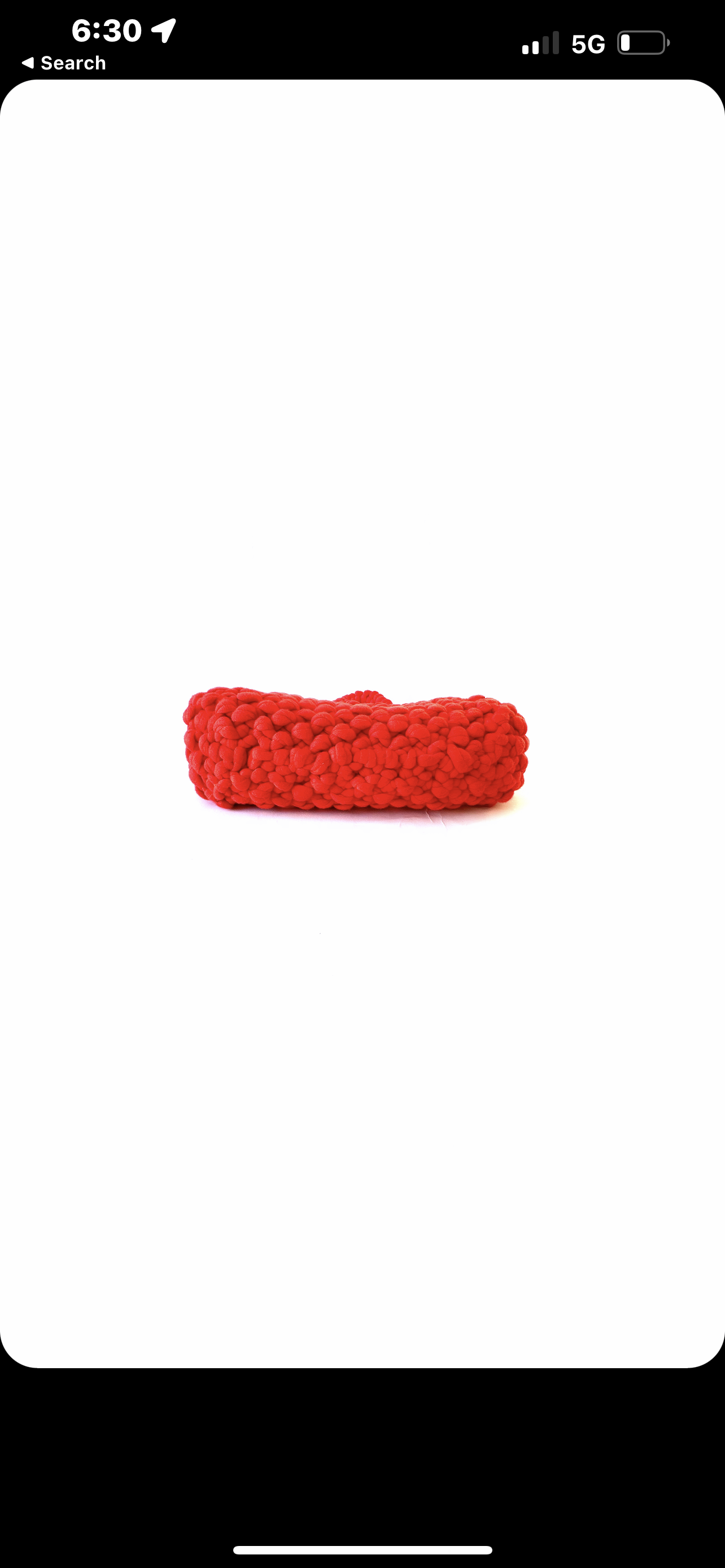 Red Chunky Knit Small Tip Top Handle Bag