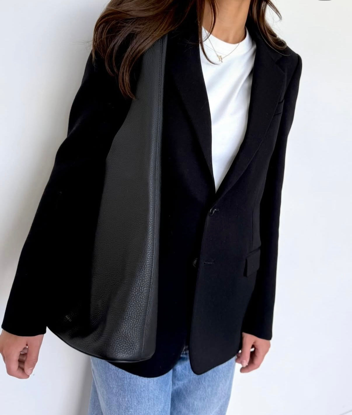 The Row Black Bindle Pebbled Leather Tote Bag