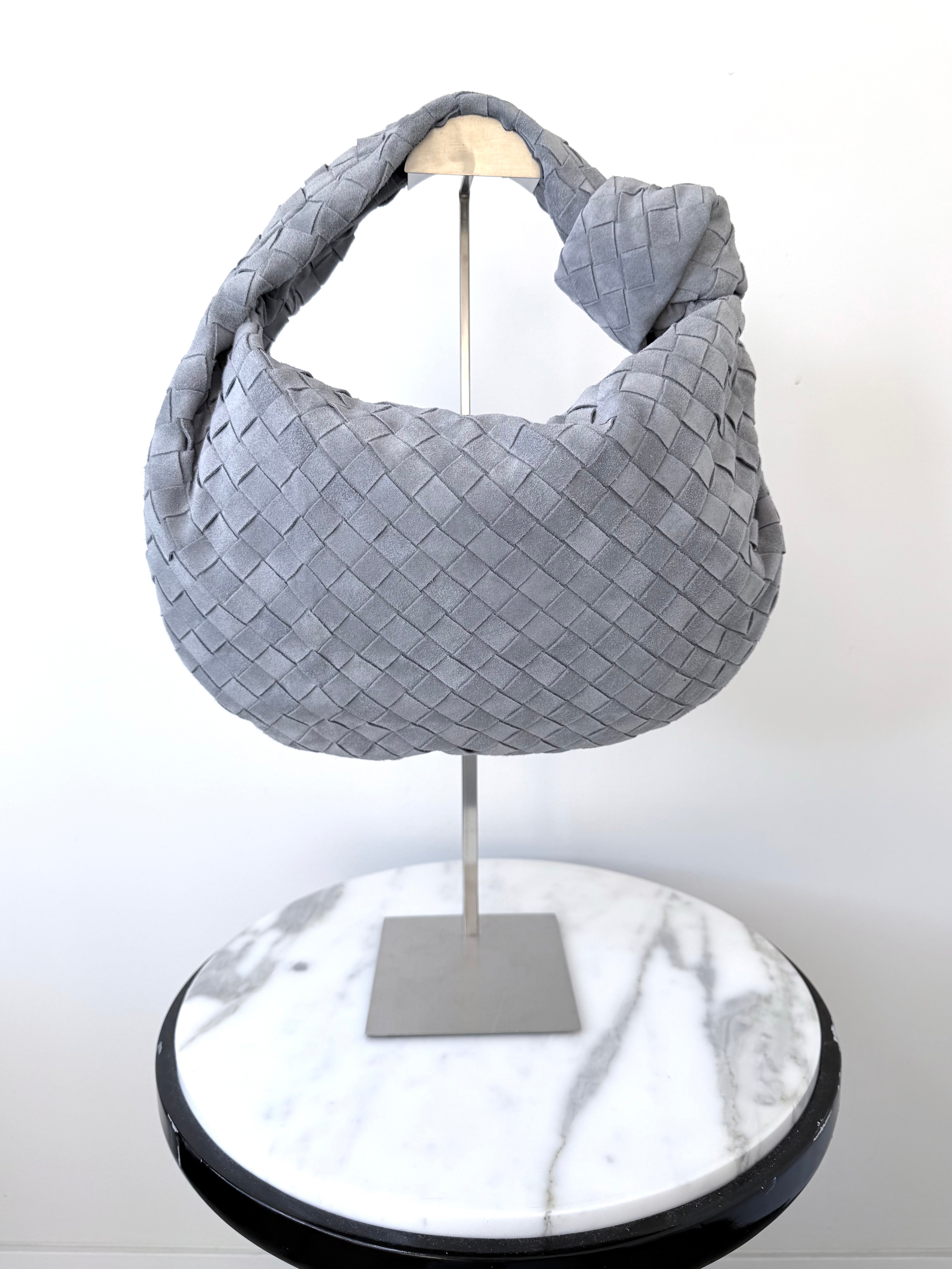 Grey Suede Intrecciato Small Jodie Bag BRAND NEW