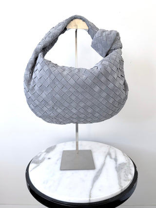 Grey Suede Intrecciato Small Jodie Bag BRAND NEW