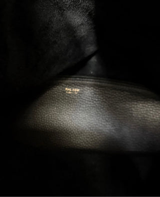 The Row Black Bindle Pebbled Leather Tote Bag