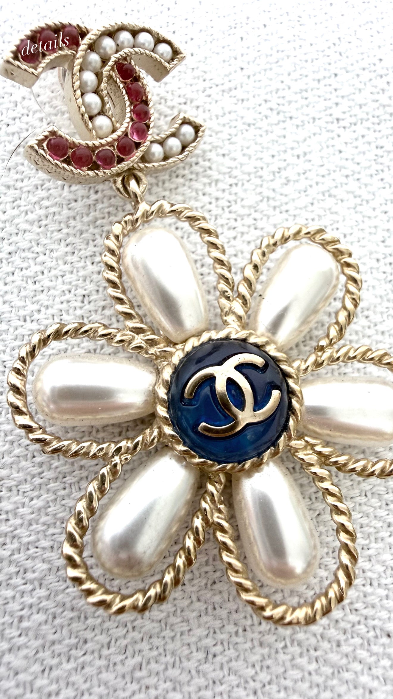 Chanel Flower Pearl Earrings