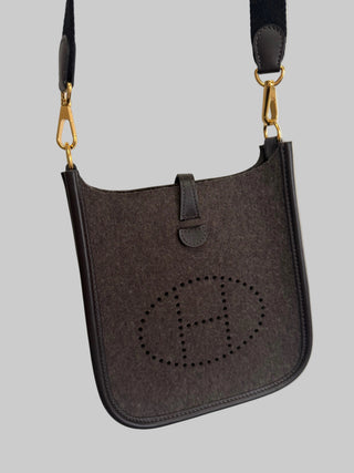 Hermes Brown Wool Mini Evelyn Bag