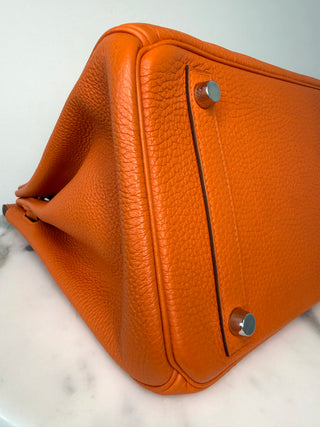 Orange Birkin 30 Palladium Hardware Excellent Condition