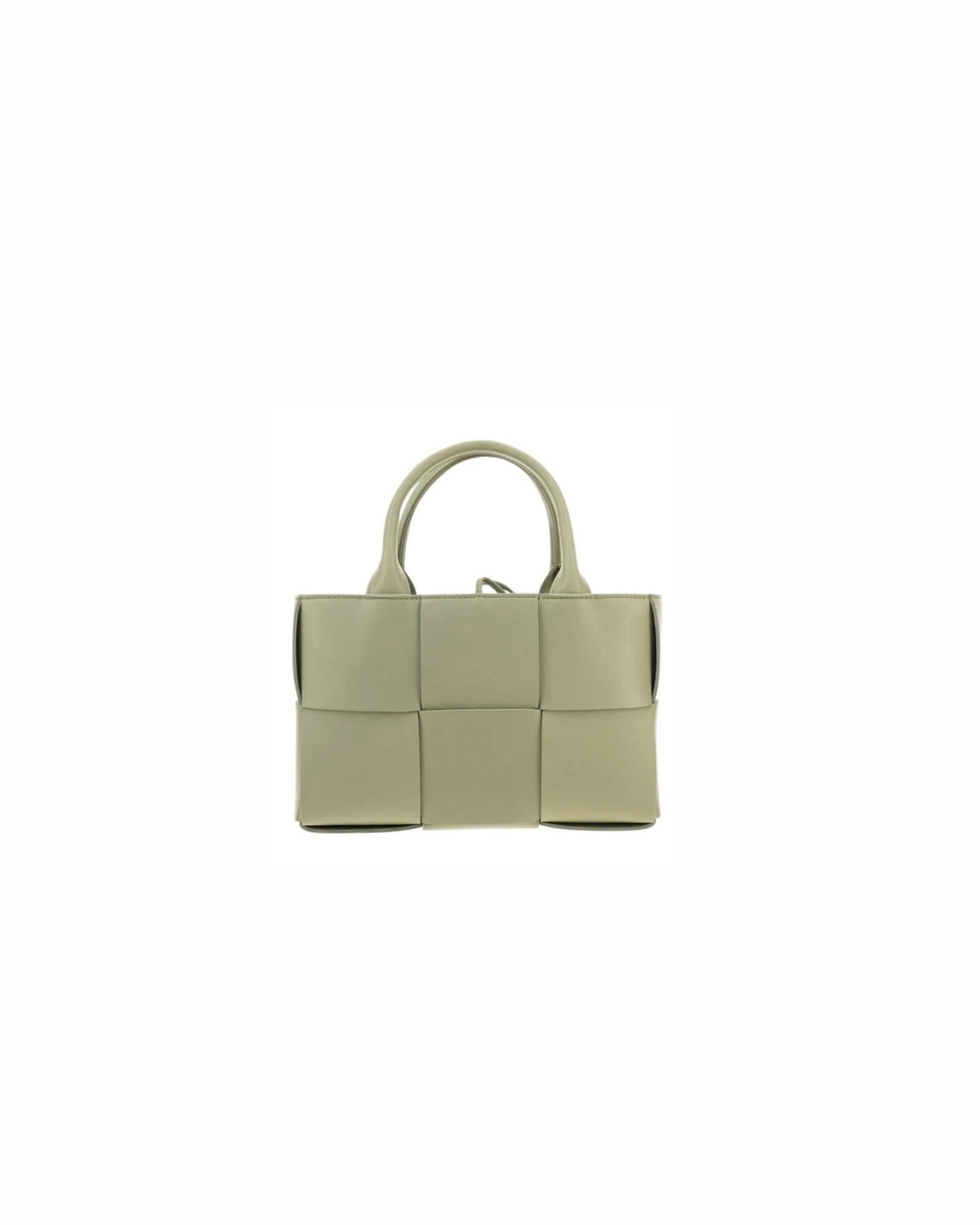 Travertine Intreccio Leather Mini Arco Bag