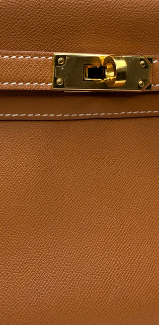 Gold Kelly Elan Madam Calfskin Shoulder Bag