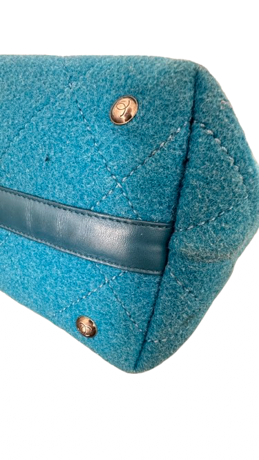 Turquoise Large Felt Tote Bag