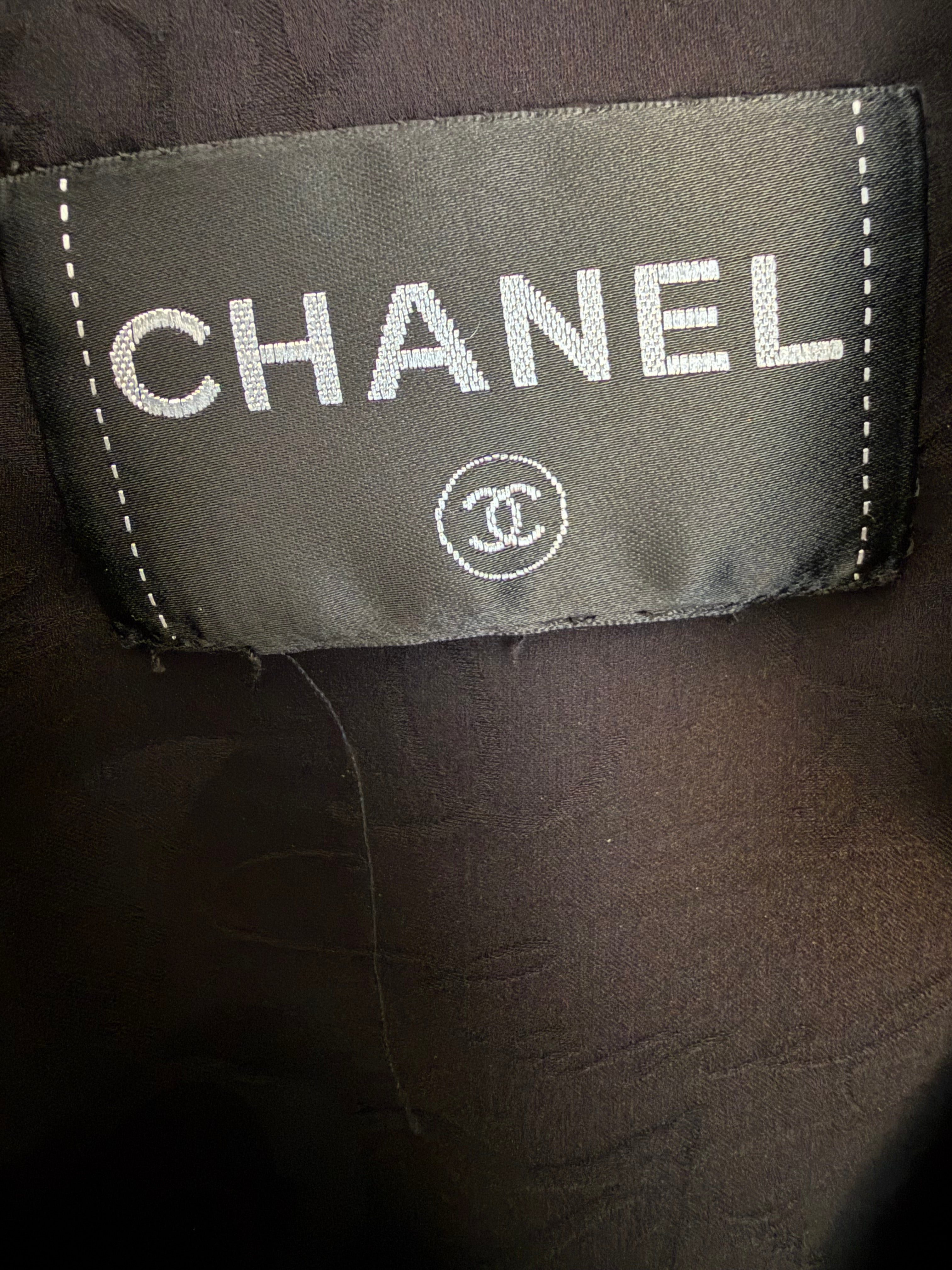 Chanel Black Leather Asymmetrical Cropped Jacket