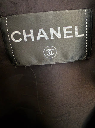 Chanel Black Leather Asymmetrical Cropped Jacket