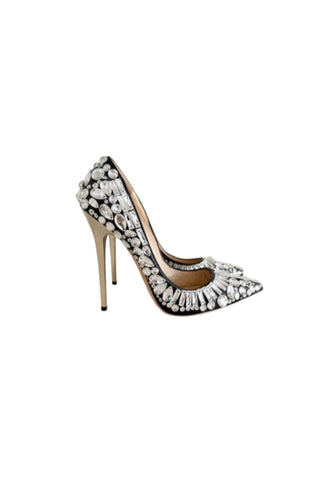 JIMMY CHOO Swarovski Crystal Tia Jewelled Pointed Toe Pumps