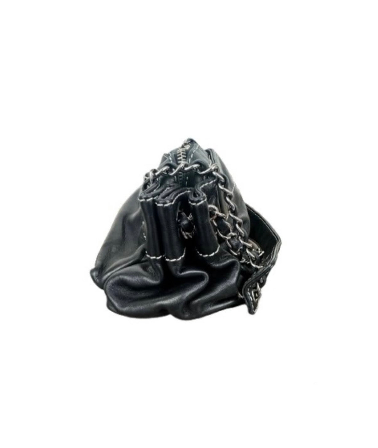 Black Lambskin Shoulder Bag