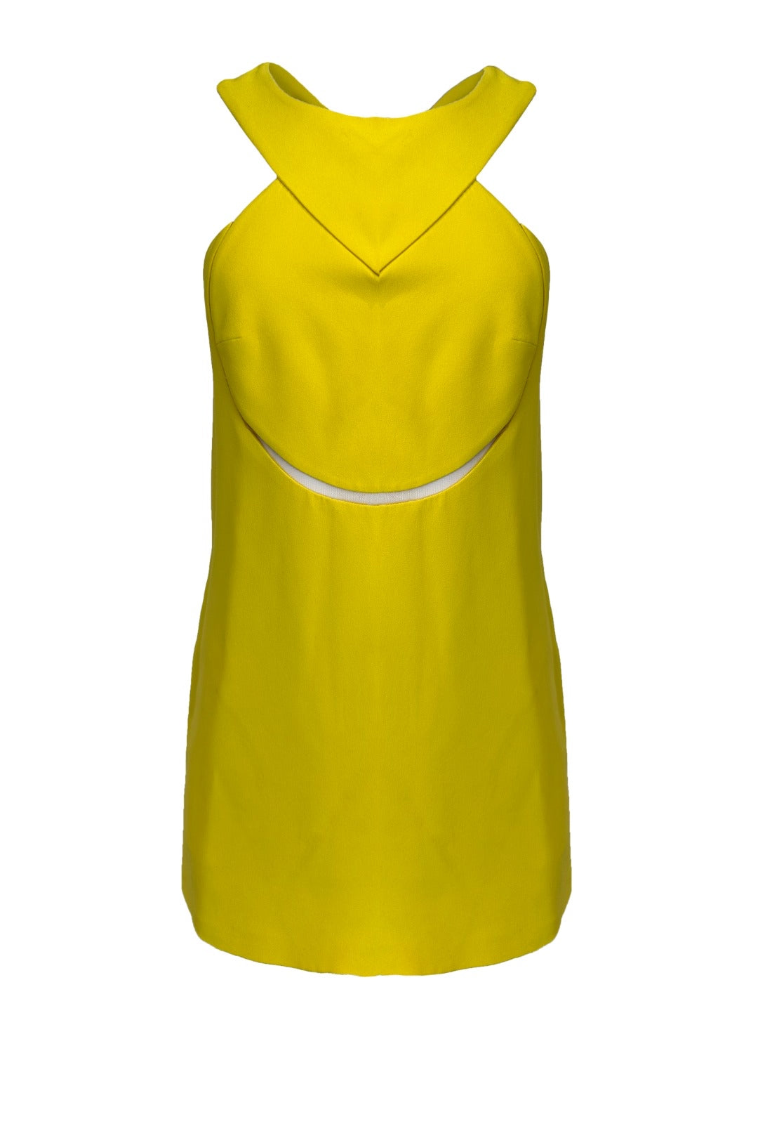 Yellow Silk Shift Mini Dress