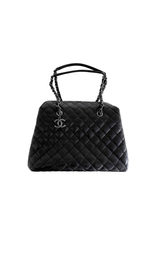 Chanel Black Quilted Caviar City Shopping Tote
